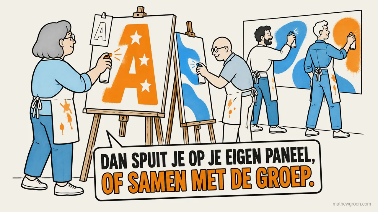 Een graffitiworkshop voor elke collega