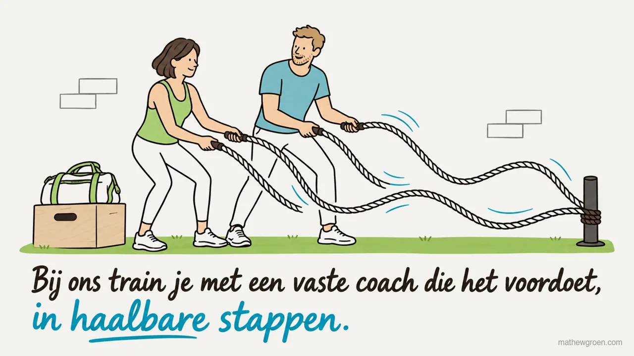 Trainen in haalbare stappen, zonder streng dieet